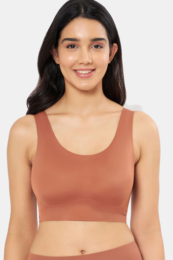 Buy Amante Double Layered Non Wired Full Coverage Cami Bra - Caramel Nude